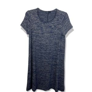 Gap Shift DressCrew Neck Cap Sleeve Heather Navy Blue Lightweight Soft Rayon M